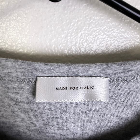 Made For Italic Shirt Womens Large Grey Crew Neck Long Sleeve Embroidered - Picture 11 of 13
